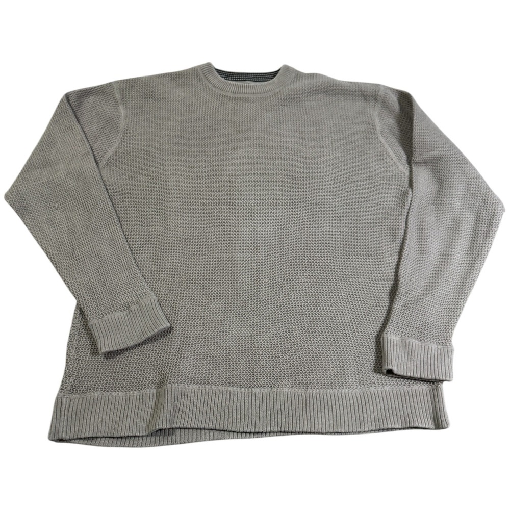 Jantzen Mens‎ XL Tan Crew Neck 100% Cotton Knit Sweater Long Sleeve Casual Top